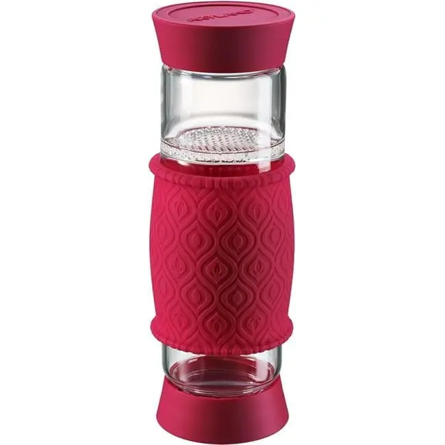 Artland Glass ALD-42021-BER-BN-UBS 19 oz T2GO Glass Tea Infuser, Berry