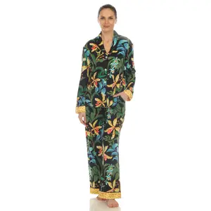 White Mark Women's 2-PC Wildflower Print Pajama Set Loungewear Nightwear