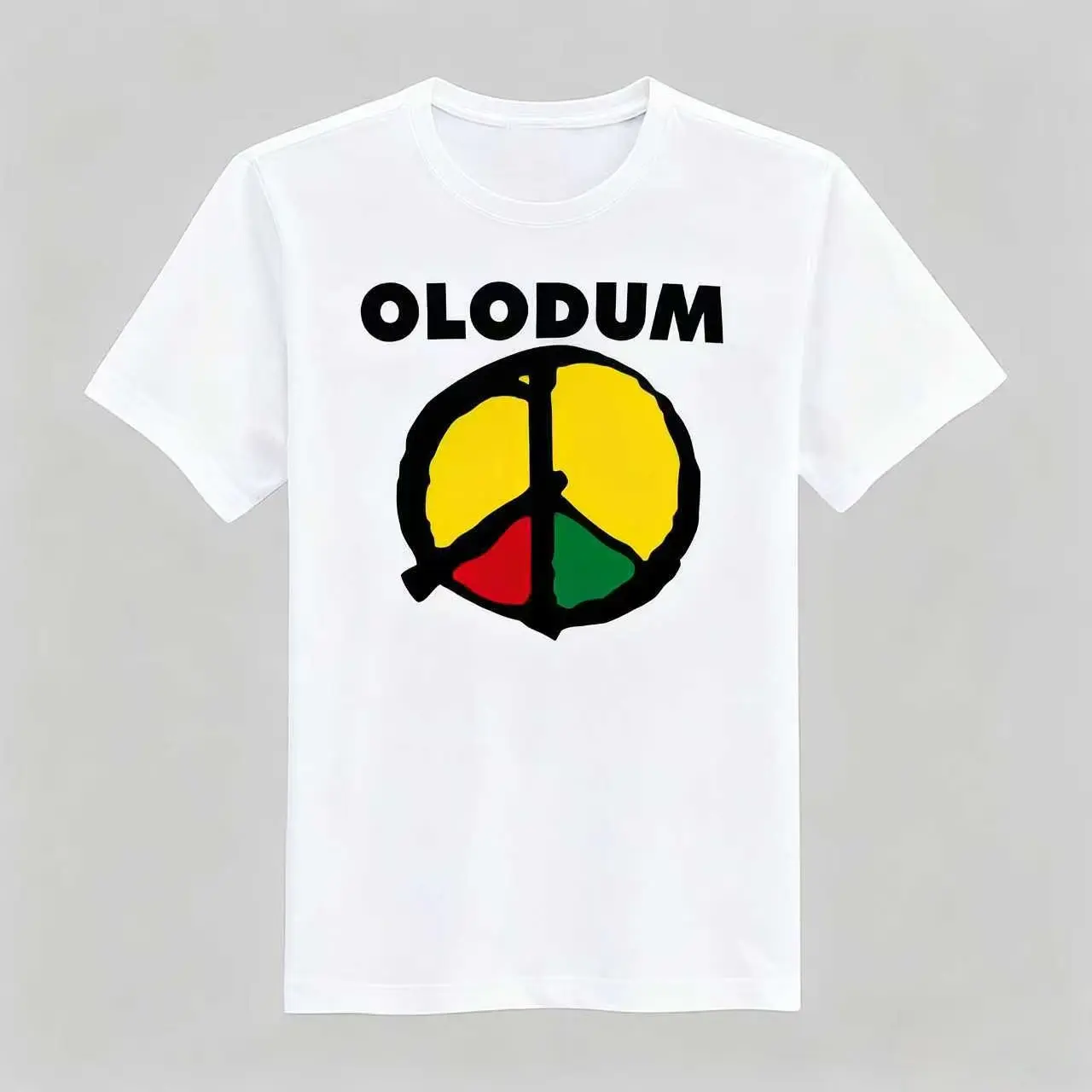 Olodum Peace Symbol Graphic Tee Soft Cotton Medium Size Cultural Style for Daily & Festival Wear casual graphic short sleeve tee menswear graphic t-shirt Men's Cotton Crewneck T-Shirts adult funny t-shirt