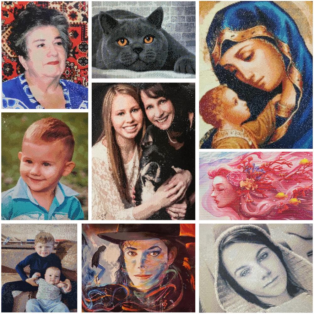 Custom Photo Diamond Painting Kit - Personalized DIY Art Gift for Family, Pets & Couples