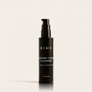 DIME Beauty Creamy Foam Cleanser – Salicylic Acid Acne Face Wash + Glycolic Acid Exfoliating Cleanser for Oily Skin & Pores (Vegan)