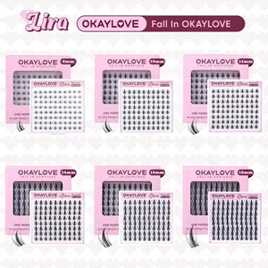 OKAYLOVE Lira Lash Clusters,One Size Eyelashes Clusters for Lira 8/ 10/ 12/ 14/ 16/ 18MM Soft Cluster Eyelash Extensions, DIY Eyelash at home Easily, Natural Makeup Girl Gifts