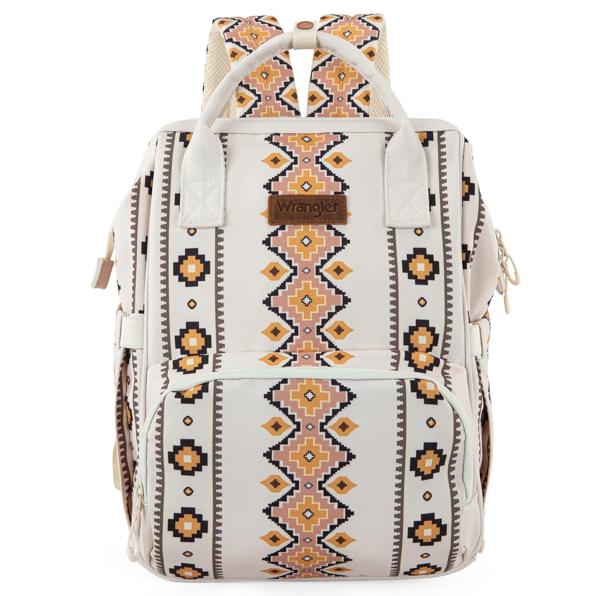 Wrangler Aztec Backpack for Women Casual Daypack Travel Bags with Side Bottle Pockets