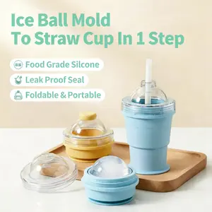 2-in-1 portable silicone ice maker with straw, leak-proof and reusable, easy to clean, a cool item suitable for both men and women. Perfect for summer vacations, beach trips, pool parties, camping, hiking, and home kitchen use. ...