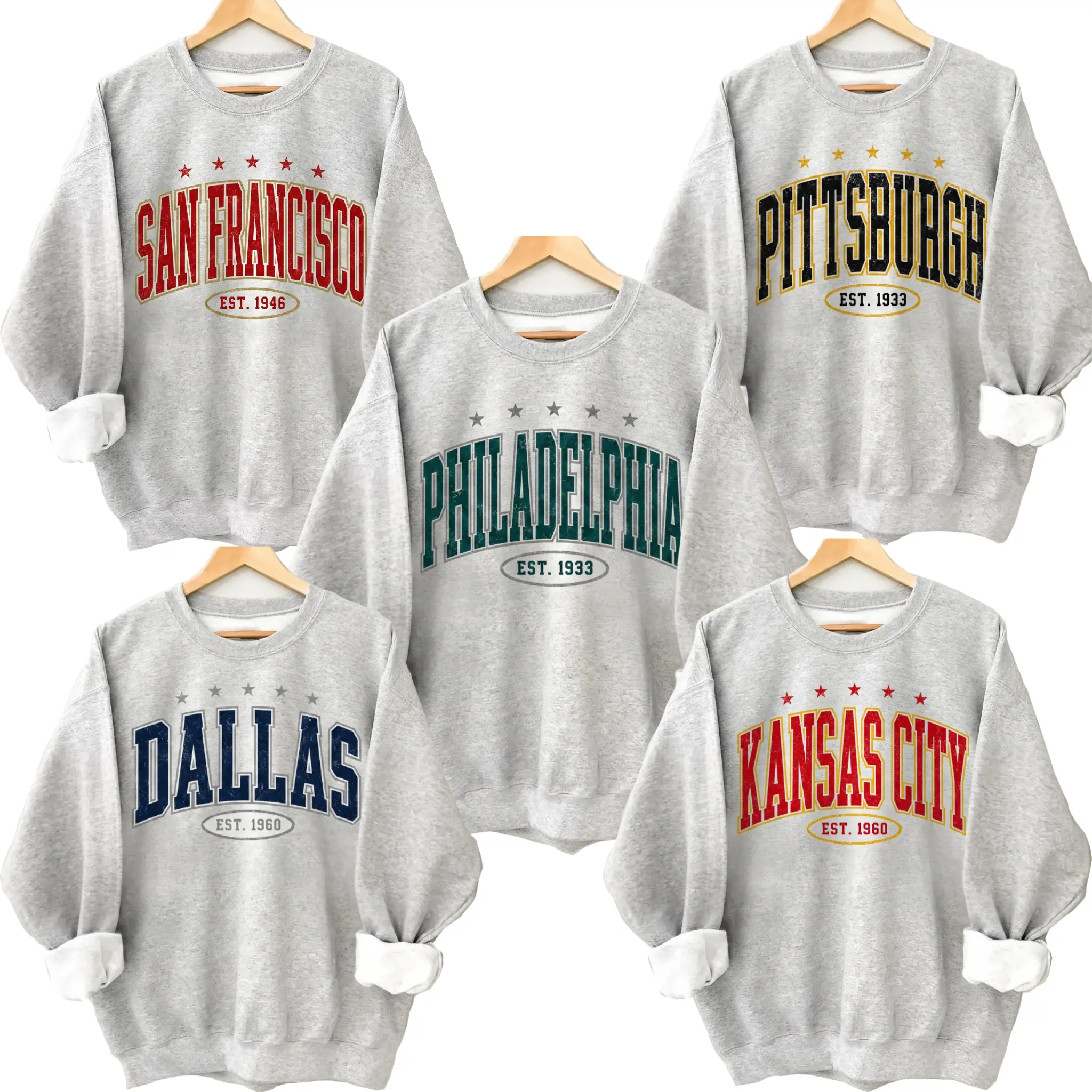 All Team Vintage Football Sweatshirt Apparel Classic