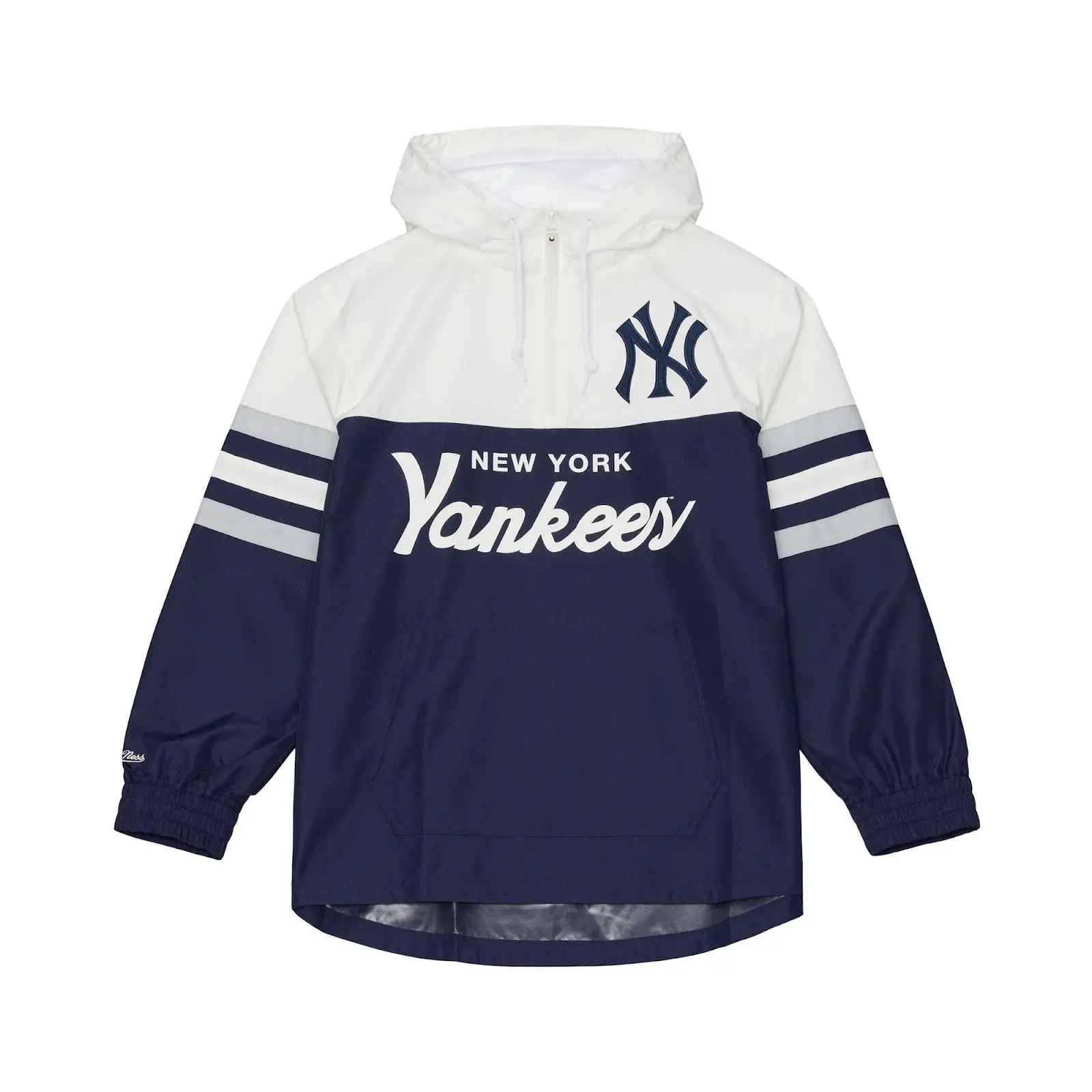 New York Yankees Navy Head Coach Lightweight Anorak Quarter-Zip Windbreaker MLB Throwback Outerwear Vintage Fan Gear Mitchell & Ness