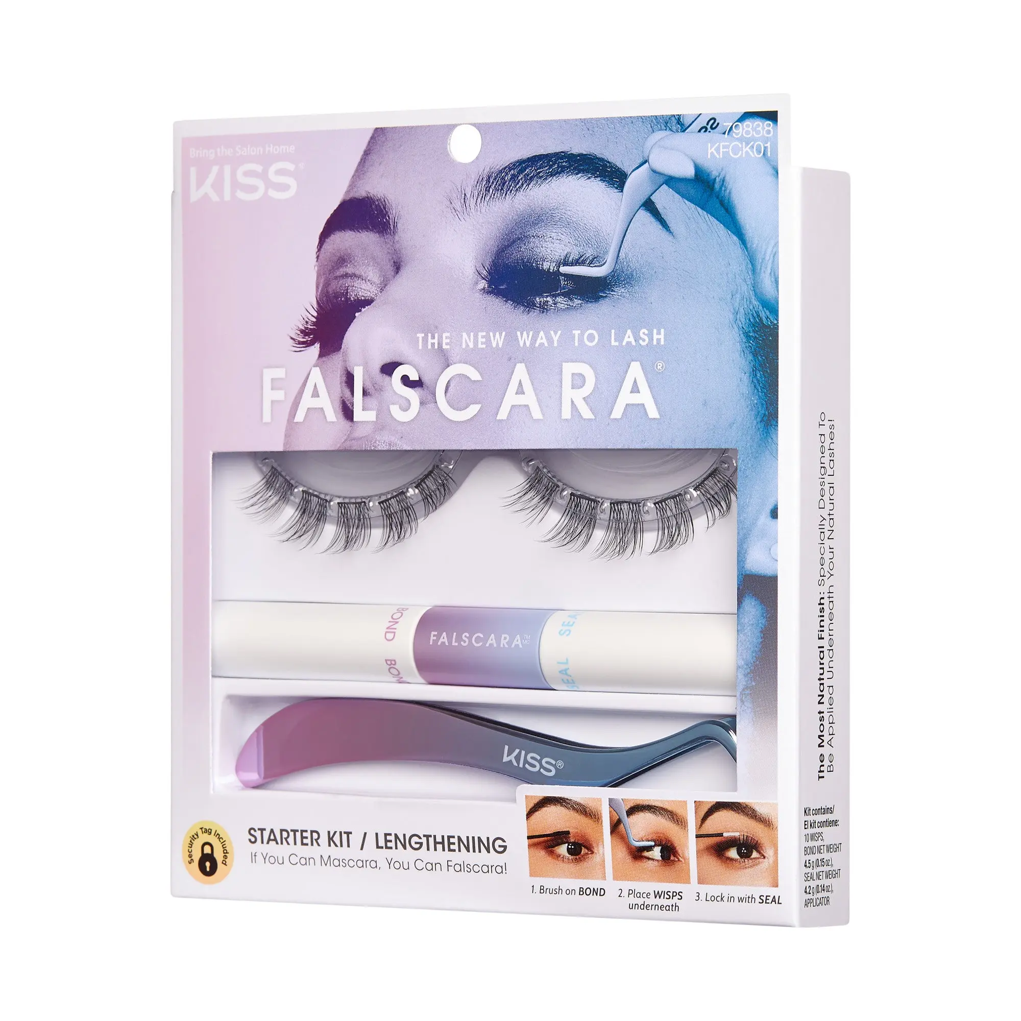 Falscara Starter Kit - Lengthening | DIY False Lash Extensions, Natural, Cluster Lash, Wispy Lashes, 10 Wisps, 10mm-12mm