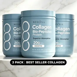 NeoCell Collagen 3Pack Bio-Peptides Powder 20oz - Grassfed Protein Supplement - Advanced with 18 Essential Amino Acids