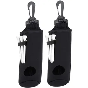 2 Pack Golf Ball Carry Bag Golf Tee Holder Pouch with Light Weight Hook Portable Golf Ball Storage Bag for 3 Golf Ball 3 Tees ASENVER