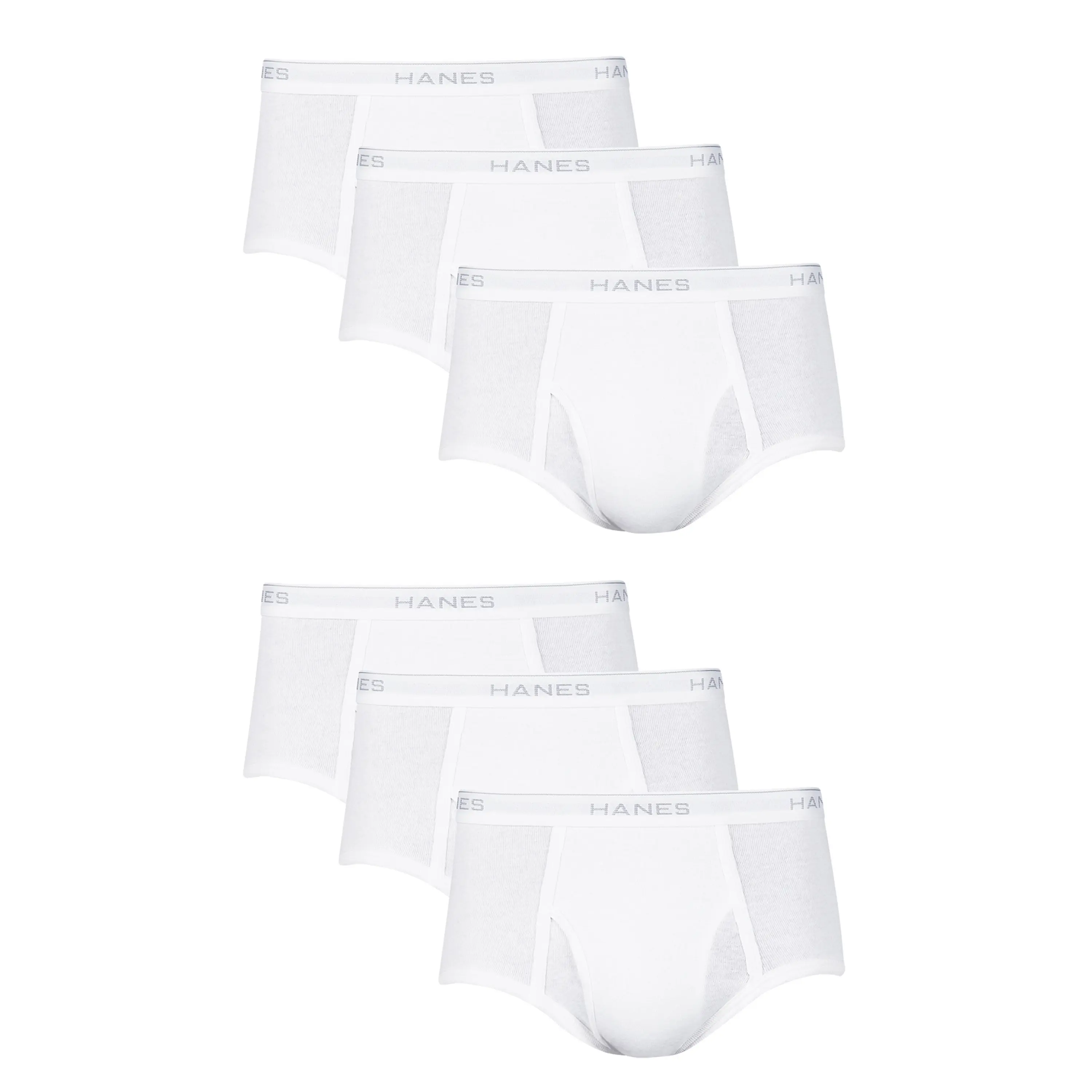 Hanes Men's White Brief Underwear 6-pack Multi Pack Comfortable Fit Soft Stretch Fabric Breathable 2252p6