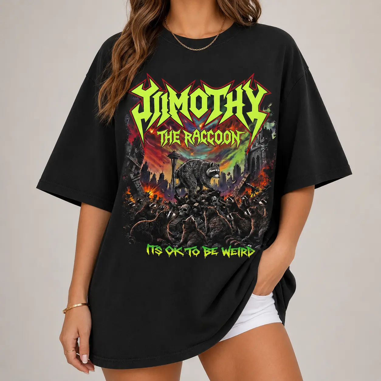 Comfort Colors Jimothy Raccoon Crewneck Unisex Tshirt, Viral Feral Legend Shirt, Funny Weird Animal Tee, Animal Lover Outfit Gift Womenswear Menswear Tops