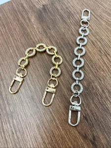 European and American Style Rhinestone Circle Chain Adjustable Bag Strap, Versatile Casual Extendable Chain for All Seasons, Stylish Bag Accessory, Bag Chains