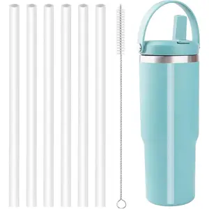 Replacement Straws Compatible with Hydrapeak Nomad 32oz Tumbler Insulated Water Bottle-6  Straws And 1 Cleaning Brush.