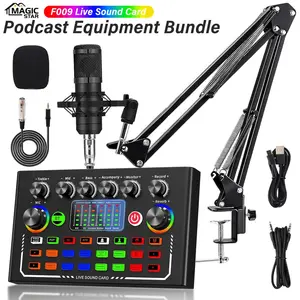 Professional Wireless Live Streaming Sound Card Equipment, BT Connect DJ Sound Control Equipment Mixer with Sound Converter/Mixer, Live Broadcast Equipment