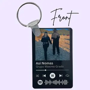 Sublimated Scannable Music Keychain - Customizable Picture & Song