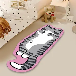 Let's Rug Cute Cat Tufted Rug 20"x60" Non-Slip Soft Polyester Animal Pattern Bedrooms & Living Rooms Fun Cat Design Runner Carpets Indoor Decor