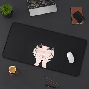 [SALE UP TO 50% + FREE SHIP] Cute Anime Girl Y2K Aesthetic Mousepad  Pastel Kawaii Desk Mat  Y2K Anime Style Pad  Girly Gaming Mouse Pad  Aesthetic Decor Mat