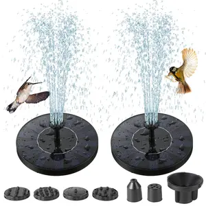 Solar Bird Bath Fountains, 1.5W Solar Fountain Pump with 6 Nozzles, Free Standing Floating Solar Powered Water Fountain Pump for Bird Bath, Garden, Pond, Pool, Outdoor (1 Pack)