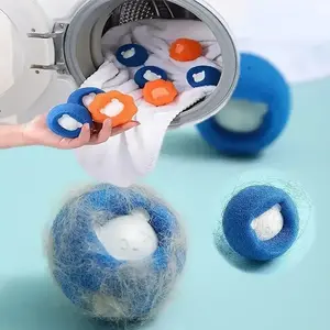 Pet Hair Remover Reusable Ball Laundry Washing Machine Filter Wool Sticker Cat Hair Remover Pet Fur Lint Catcher Home Orange Blue 6cm