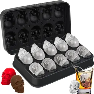 Skull Shaped Ice Cube Mold, Reusable Silicone Ice Cube Tray, Ice Maker, Ice Cube Maker for Home, Ice Mold, Kitchen Essentials, Kitchen Gadgets, Kitchen Accessories, Ice Cubes Maker