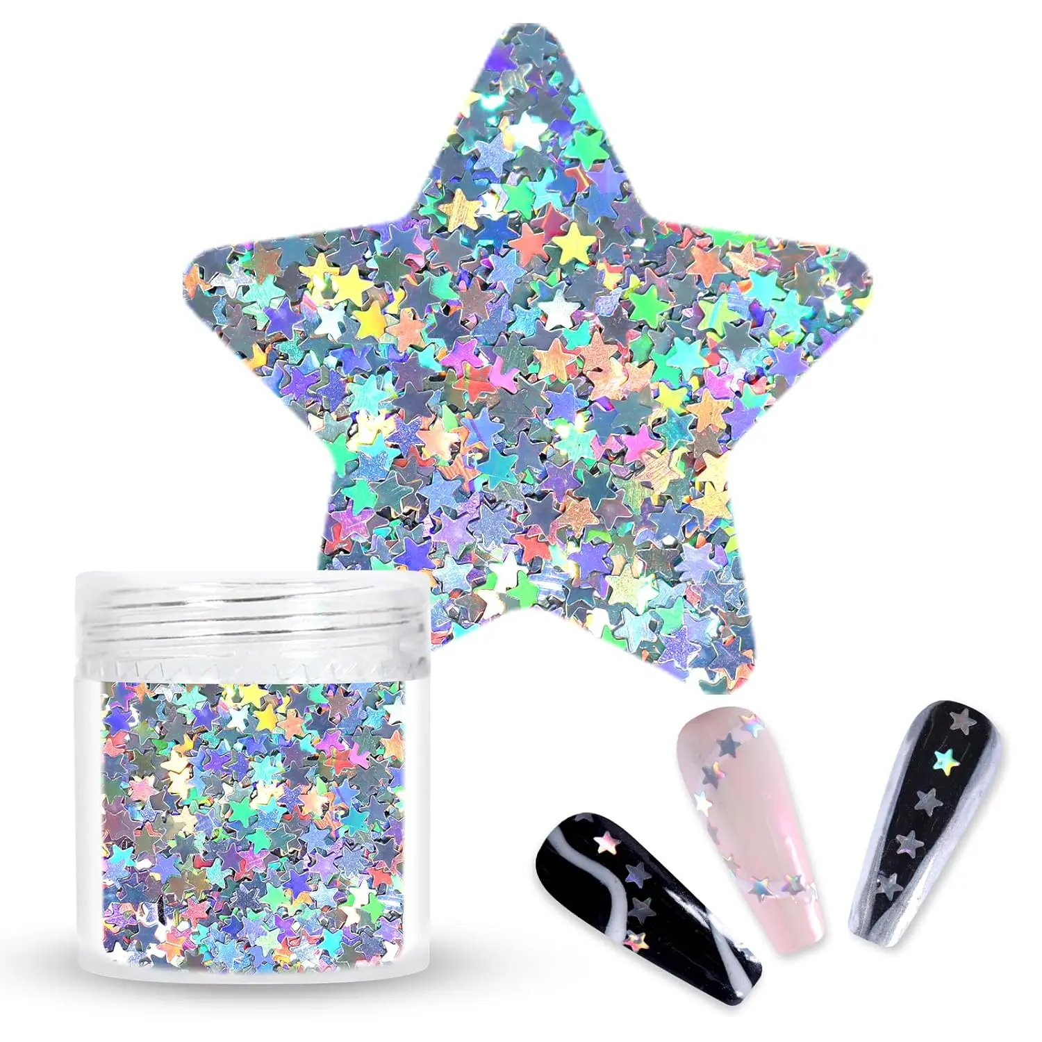 10g Shiny Star Paillettes - Holographic Glitter for DIY Crafts, Tumbler Cups, Scrapbooking & Nail Design - Sparkly Micro Sequins for Art Projects & Cosplay