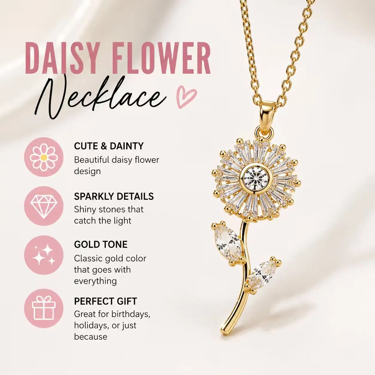 Women's Elegant Gold Spinner Sunflower Crystal Necklace - Alloy Jewelry with Bauhinia Design, Smooth Lustrous Finish, Female Stress-Relief Accessory, Mama Anniversary Gift, Casual Bling Shiny Stone Rotating Piece