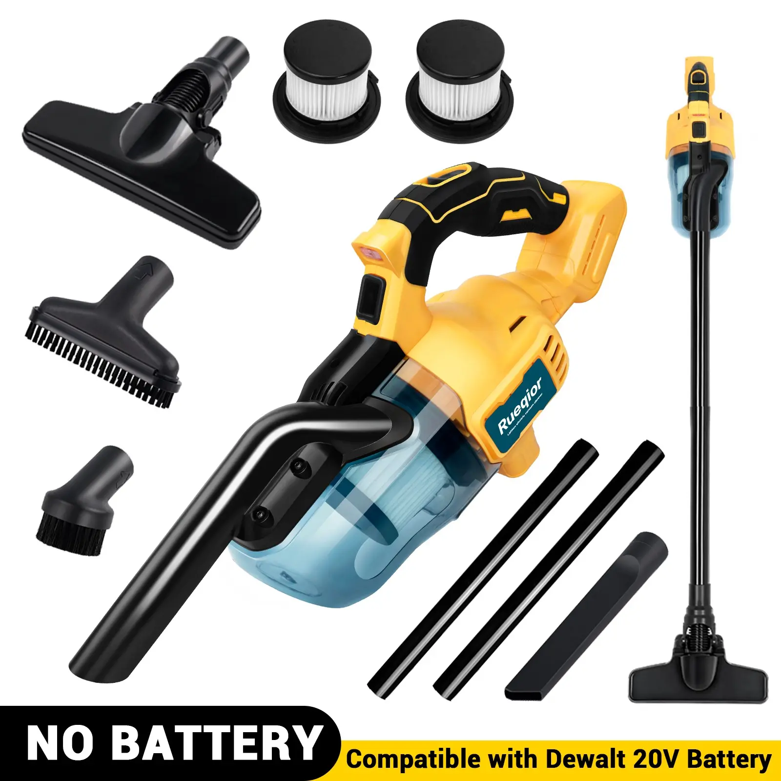 [No Batteries]Cordless Vacuum for DeWalt 20V Battery, 5 in 1 Multi Function Vacuuming Handheld Electric Vacuum Cleaner with 400W Powerful Motor, 46 CFM Portable Hand Vacuum for Home Pet Hair, Car(Battery Not Included)