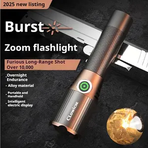 High Lumen Rechargeable Tactical Flashlight - 2000 Lumens, 1600 FT Beam Distance, Aircraft-Grade Aluminum, Zoomable, USB Rechargeable, Adjustable, for Outdoor Camping & Emergency Survival Gear, High Lumen Flashlight, Adjustable Tactical Flashlights
