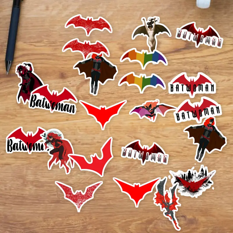 Stickers Pack 20 Pcs Batwoman Colorful Bumper Water Bike Car Laptop Aesthetic Guitar Luggage Waterproof Skateboard Bottle Vinyl
