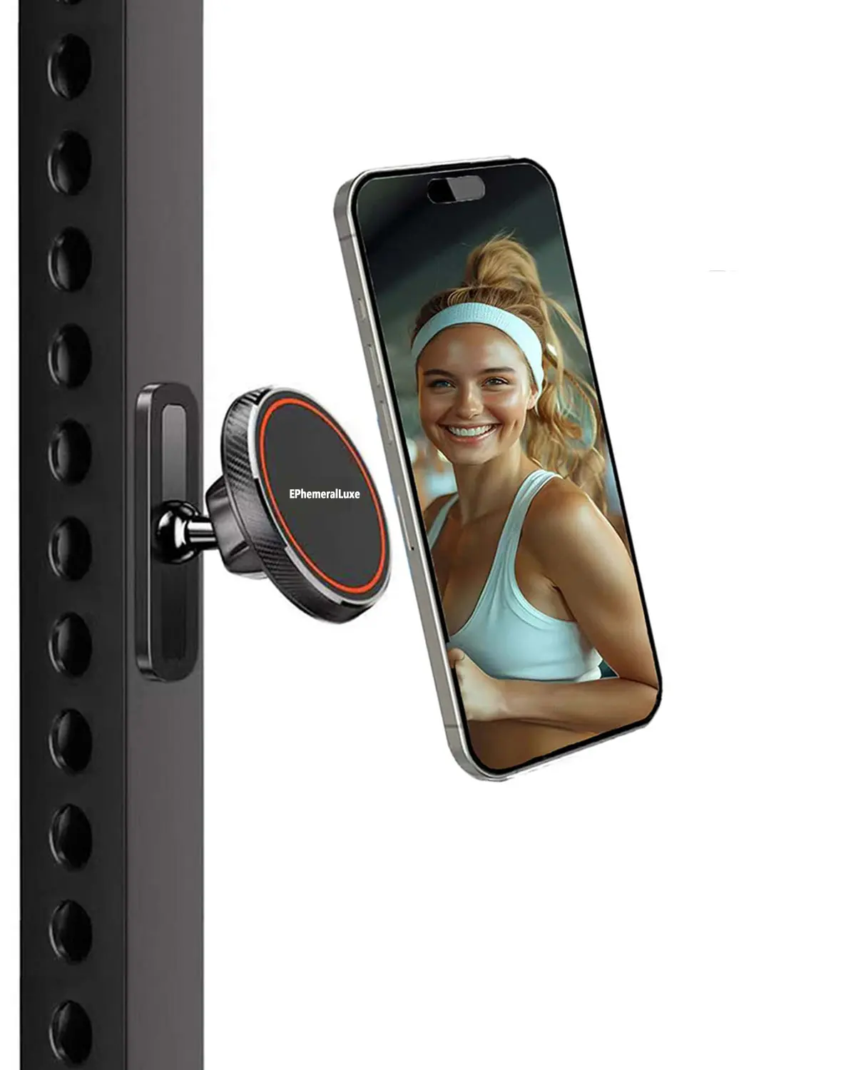 EphemeralLuxe Silicone Magnetic Phone Holder, Minimalist Metal Mount, 360° Adjustable Portable Stand for Gym Workouts & Fitness Equipment, Accessories, Mobile, 360° Rotate