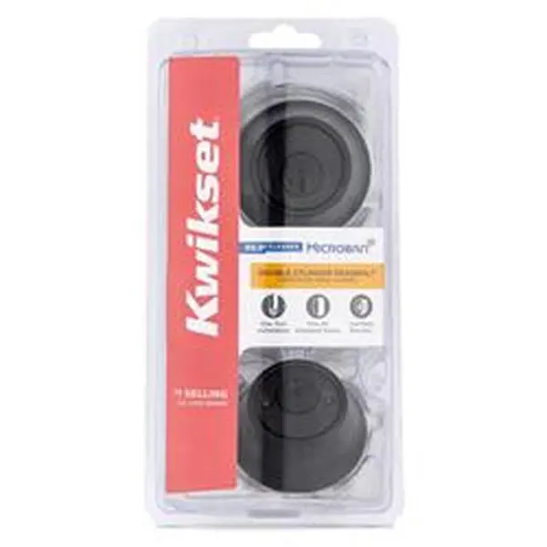 Kwikset 5041963 Smart Key Security Metal Double Cylinder Deadbolt, 4.5 in Width, 9.1 in Height, Door Locks Compatible with Key Lock System Doorknobs, Matte Black, Smart Key Security Deadbolt