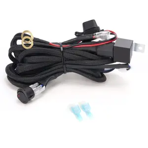 1-Lead Wiring Harness Kit for LED Light Bars, Fog Lights, and Work Lights – 12V 40A Rock Switch, Power Relay, Blade Fuse – Perfect for Truck, UTV, ATV, Boat Offroad Installations Automotive Vehicle