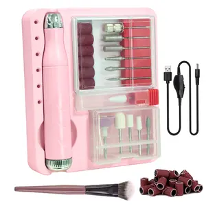 Toliea Electric Nail Drill Machine Rechargeable Efile for Acrylic Nail.Portable Nail File Manicure Repair Cutics Handle Crystal Pink Polish Polygel