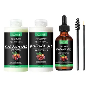 Travel Set Batana Shampoo Conditioner Hair Oil, Rich in Batana Essential Oils, Deep Cleaning Natural Hair Care, Long-Lasting Volume Shine Tea Tree Shampoo