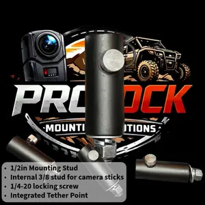 PROLOCK Mounting Solutions custom hand crafted 360 utv camera mount featuring 3 points of securement for insta360 GoPro dji etc… universal camera mount for trucks rzr canam utv sxs boats