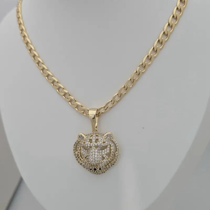 Yoan Jewerly chain #248 6mm and pendant #690 Panther Gold plated