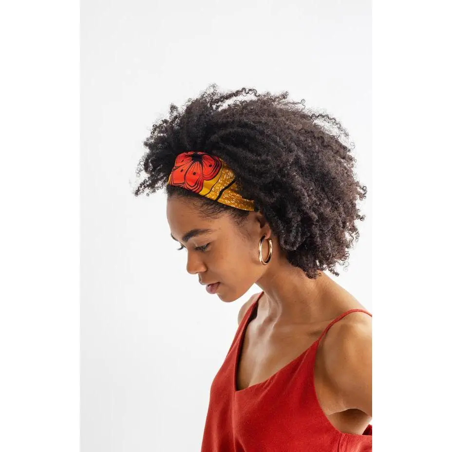 All Silk Headband - Mustard Floral