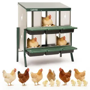 Chicken Nesting Box, 6/8 Compartment Metal Chicken Nesting Boxes with Soft Cushion for Chicken Coop, Easy Egg Collection, Easy Cleaning, Chicken Laying Boxes