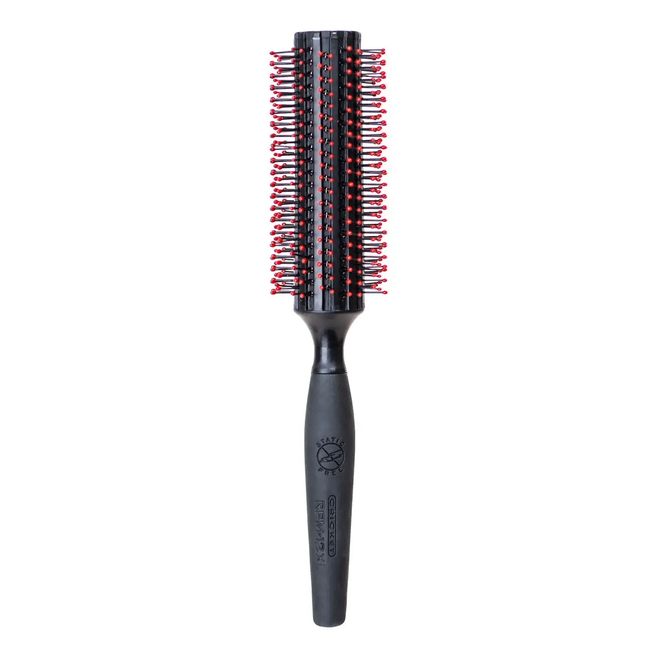 Cricket Beauty Tools Static Free RPM 12XL Large Round Hair Brush, Anti-Static for Flyaway Control, with Non-Tangling Stiff Nylon Bristles for Unisex Adults, Hair Brushes & Combs, Double Return, Flyaway Fix, Large Size, Round Head, Hair Control
