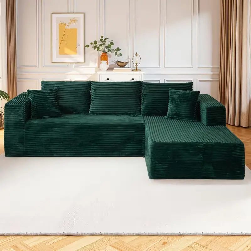 Green Corduroy Right Recliner