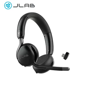 {NEW 2026 VERSION} JLab GO Work 3 Wireless & Wired On-Ear Headset - 65+ Hour Playtime, 40+ Hour Talk Time, Bendable Boom Mic, Cloud Foam Comfort, USB-C Dongle Bluetooth Multipoint Connect Two Devices for Home Office and Remote Work