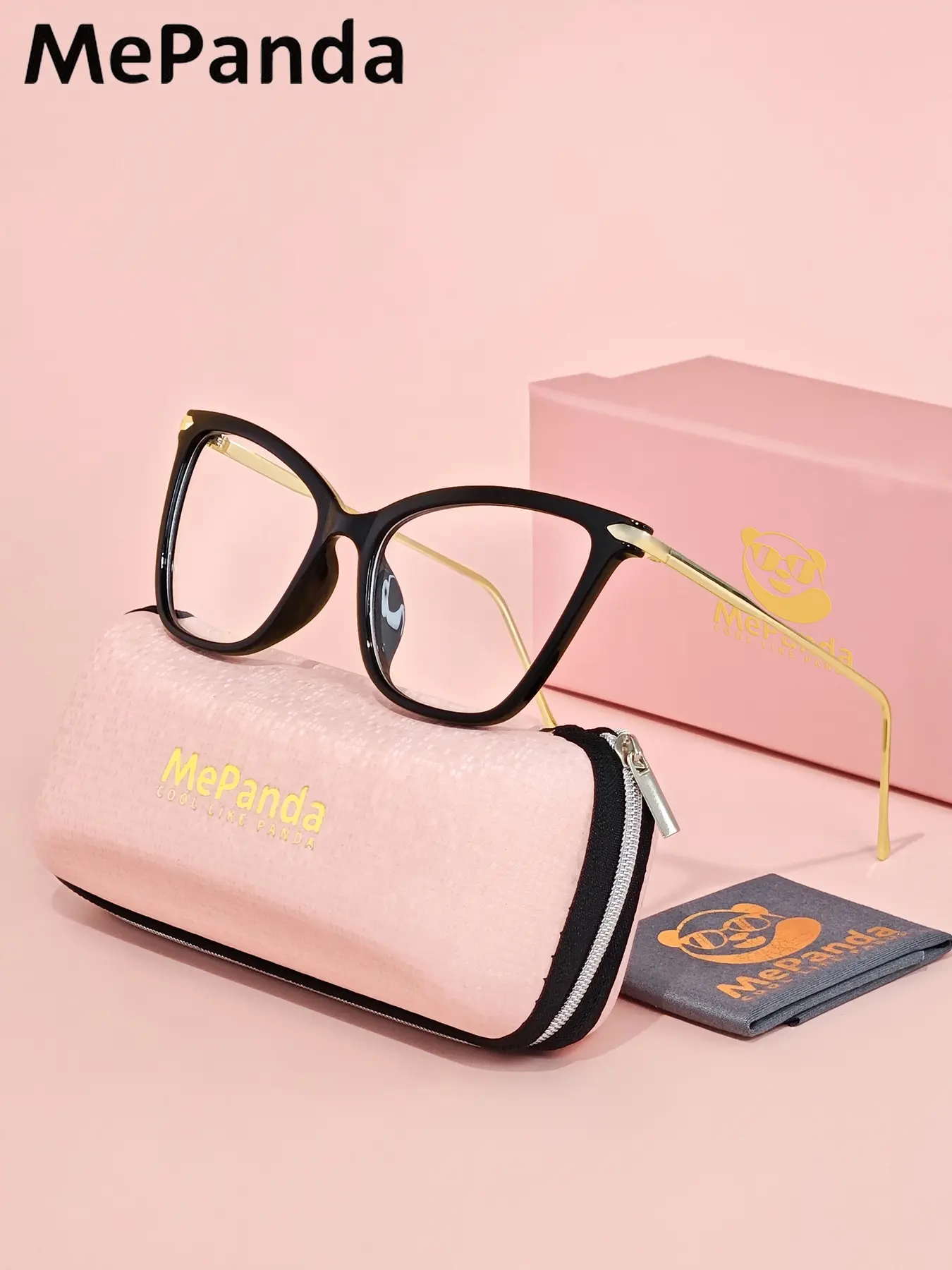 1 Pair Mepanda Unisex Butterfly Frame Full Rim Flat Light Glasses, Airy Frames, Gentle Impression