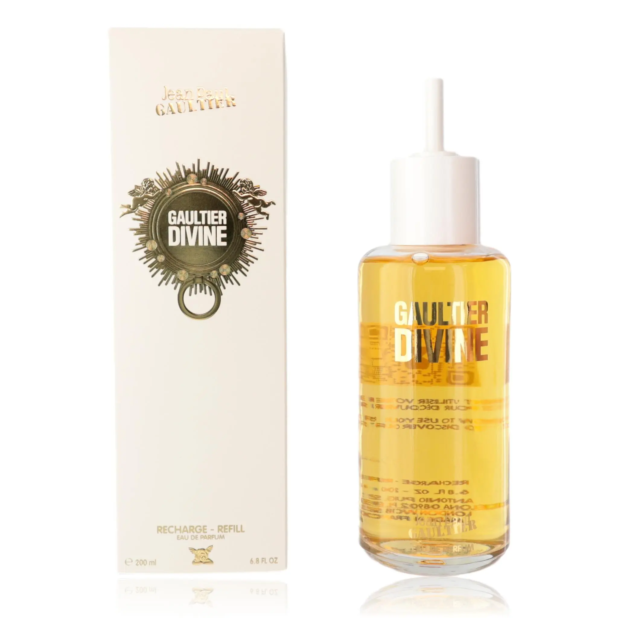 Jean Paul Gaultier Divine Eau de Parfum Refill Bottle, Long-Lasting Dreamy Floral Musk Scent for Women, Daily Wear, 6.8 fl oz, Edp Spray