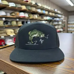 Largemouth Bass Fishing Hat | 7 Panel Camo Mesh Snapback | Vintage Country Outdoors Men Cap Gift For Him, Gift For Her