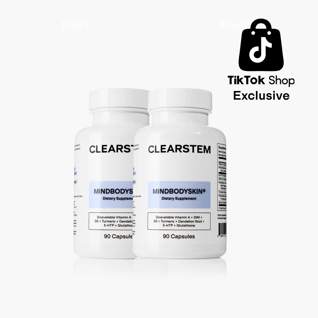 MINDBODYSKIN Hormonal Acne Supplement - Digestive Support, Liver Detoxifiers, Hormone Balancing, Mood Support, Reduces Stress, PMS Acne, Excess Oil, 90 Capsules - 2 Pack