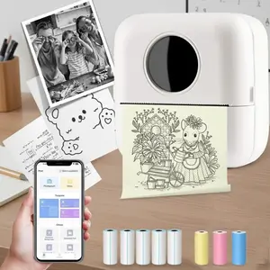 Mini Portable Label Printer, Wireless Thermal Sticker Maker for Students - Study Tool for Notes, Office Memos, and Homework Organization, No Ink Needed, Instant Print & Stick, Pocket-Size Learning Aid