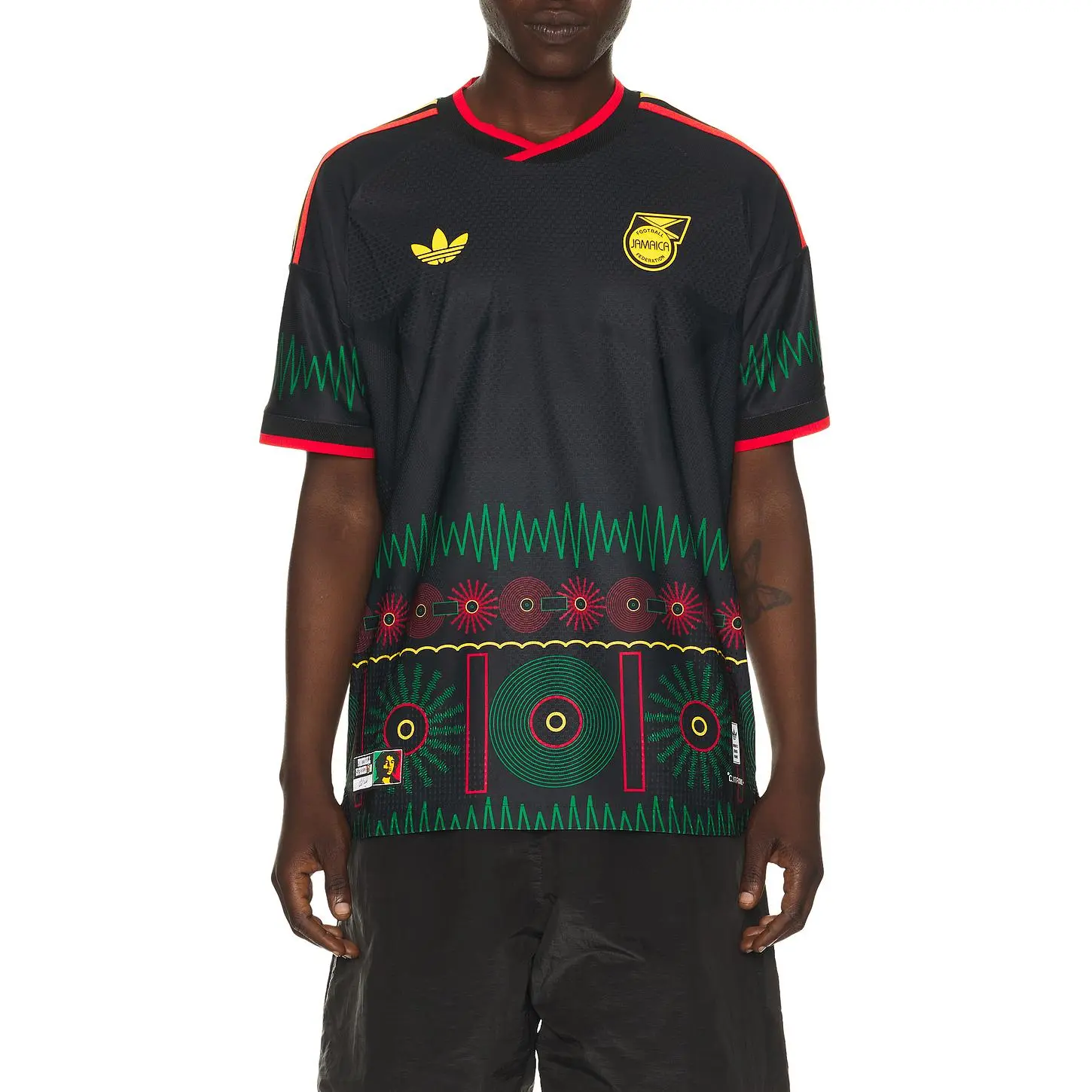 adidas Originals JFF Jamaica 26 Away World Cup Jersey in Black