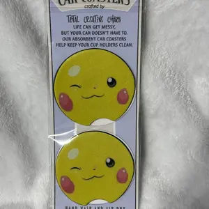 Pikachu car coasters| stocking stuffer | teenager gift | boy gift | girl gift|