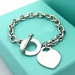 Heart Bracelet European and American Entry Lux All-Match Love Titanium Steel Companion Bracelet Necklace Fashion Popular in Stock Wholesale  Adjustable Bangle Jewelry