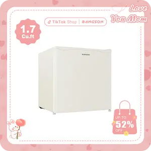 BANGSON Small Refrigerator, 1.7 Cu.ft Mini Fridge With Freezer,  single door refrigerator, Office, Adjustable Feet, Bedroom, Compact Body, Cream White, Pink, Blue, Green, Red